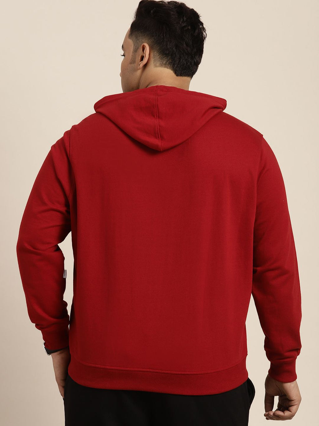  Sztori Men Plus Size Typography Printed Hooded Sweatshirt