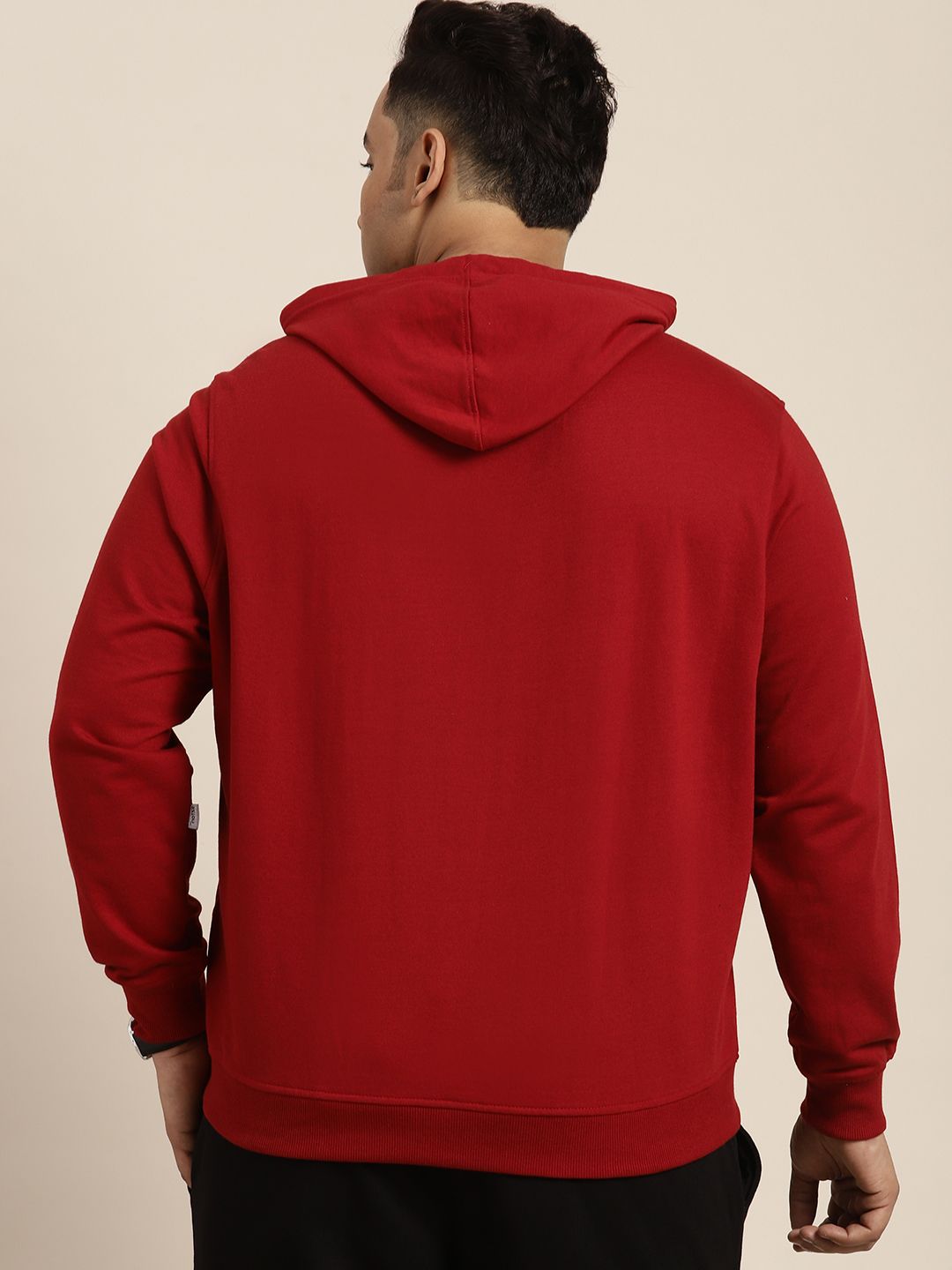  Sztori Men Plus Size Typography Printed Hooded Sweatshirt