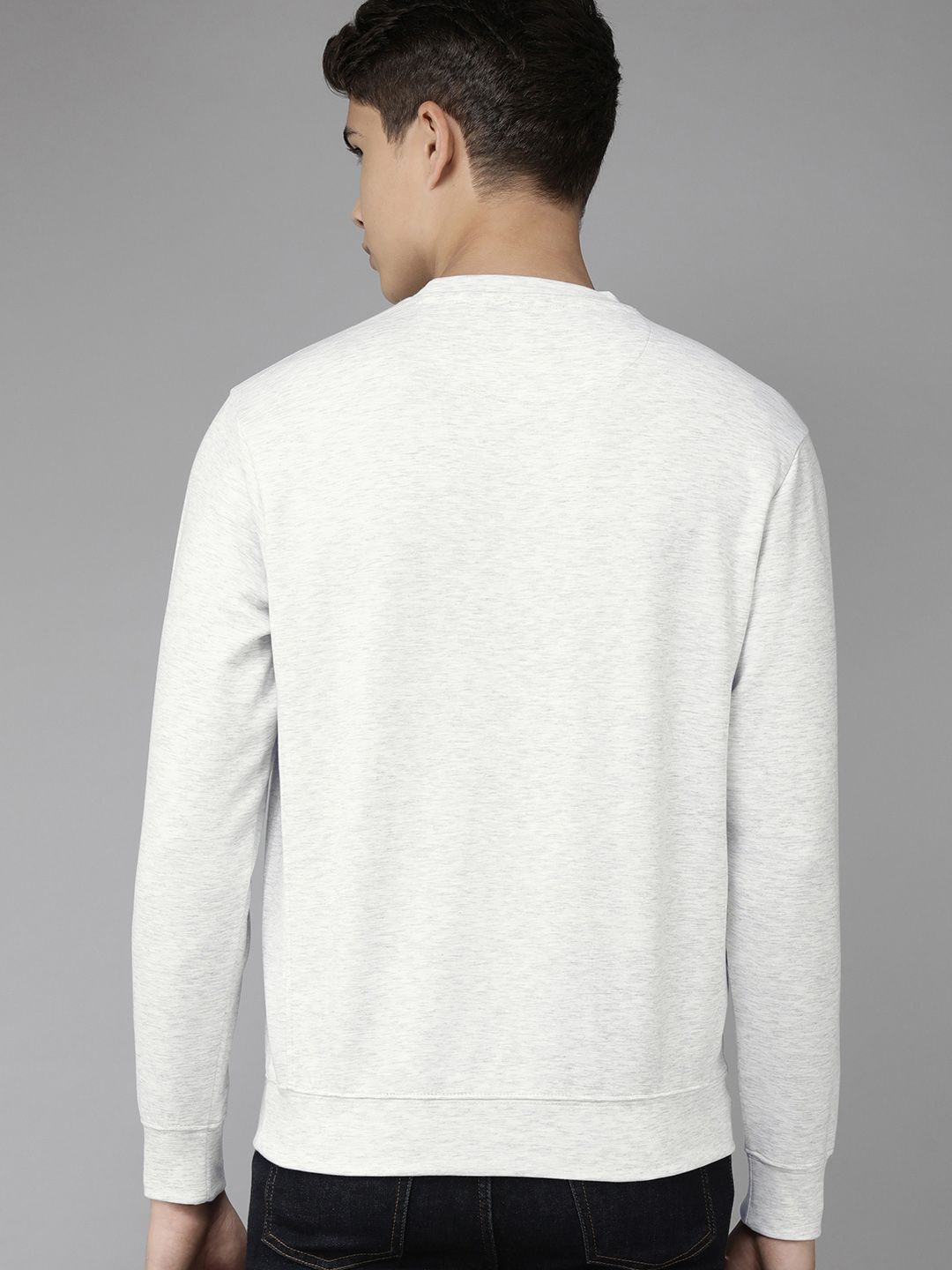 U.S. Polo Assn. U S Polo Assn Men White Brand Logo Printed Round Neck Sweatshirt