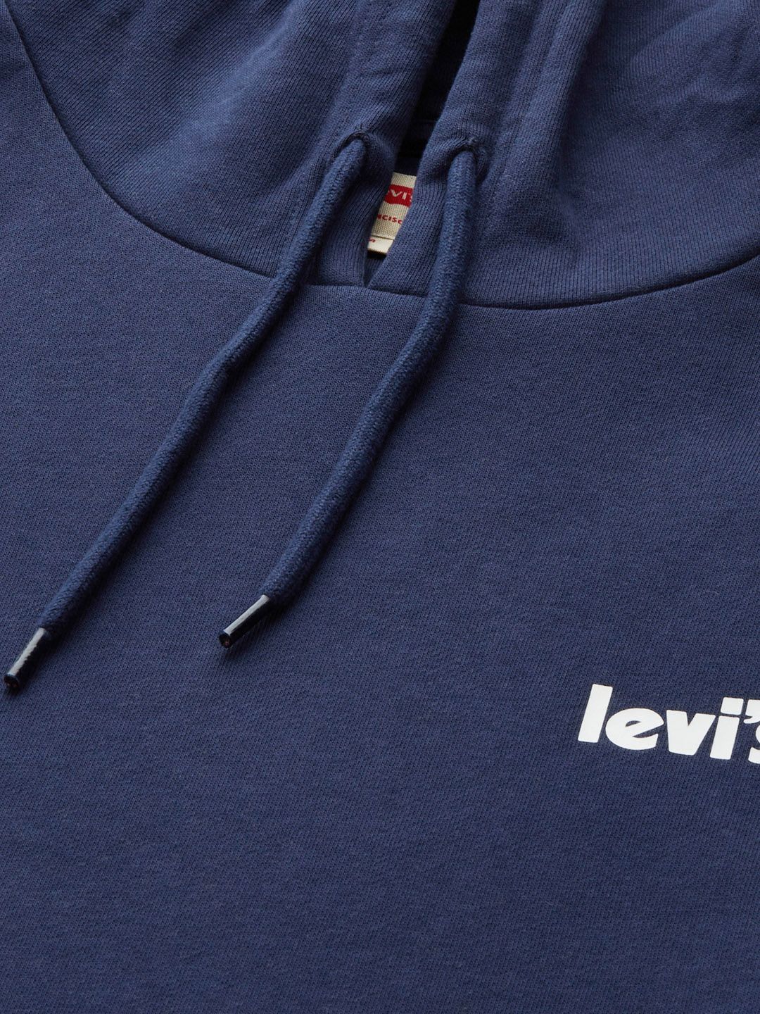  Levis Men Navy Blue Brand Logo Embroidered Hooded Pure Cotton Sweatshirt