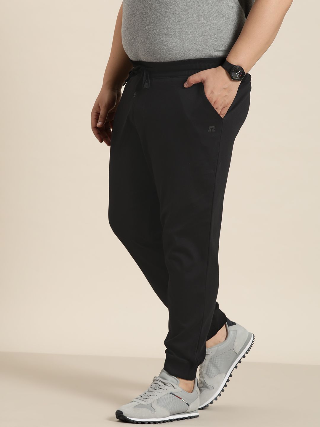  Sztori Men Plus Size Solid Pure Cotton Joggers