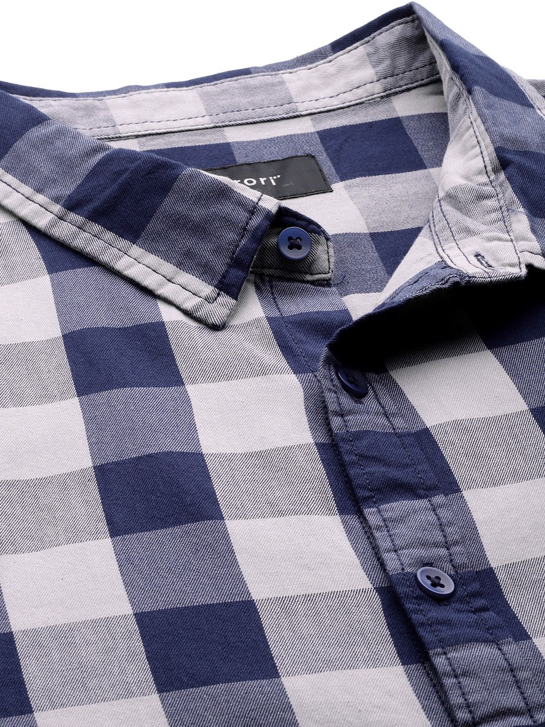  Sztori Men Plus Size Pure Cotton Buffalo Checked Casual Shirt