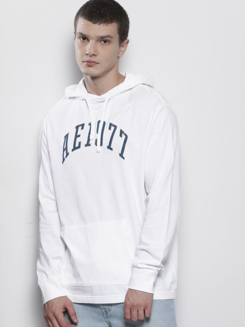  AMERICAN EAGLE OUTFITTERS Printed Pure Cotton Hooded Sweatshirt