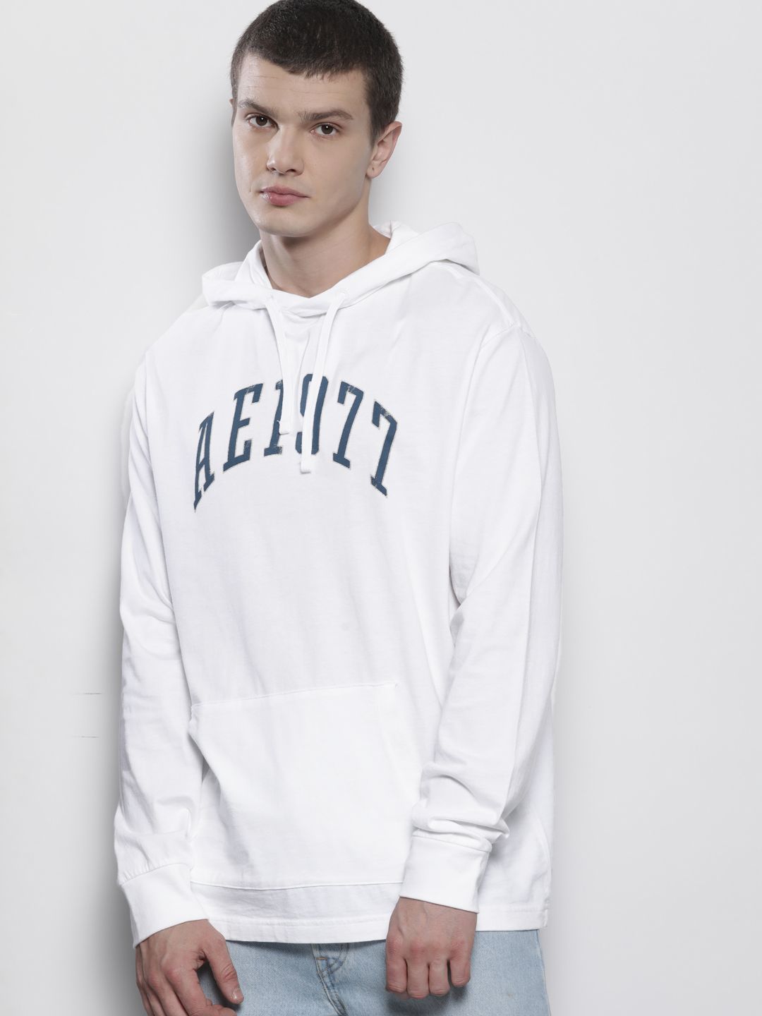  AMERICAN EAGLE OUTFITTERS Printed Pure Cotton Hooded Sweatshirt