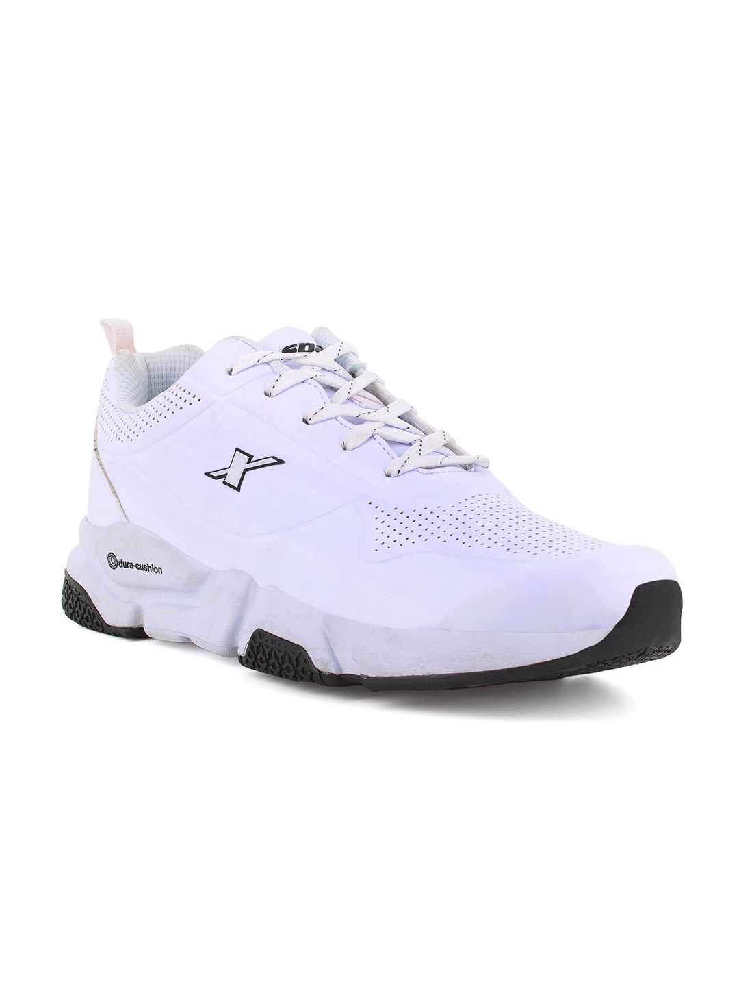  Sparx Men White Solid Round Toe Running Shoes