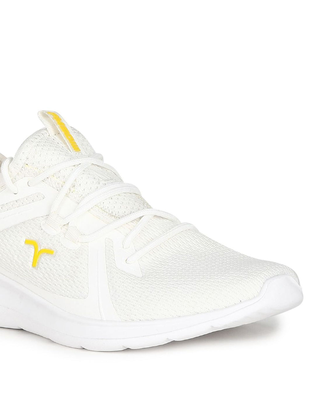  Flying Machine Men Lace-Up Mid-Top Off White Mesh Walking Shoes