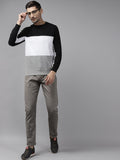  Blackberrys Men Black & White Colourblocked Sweatshirt