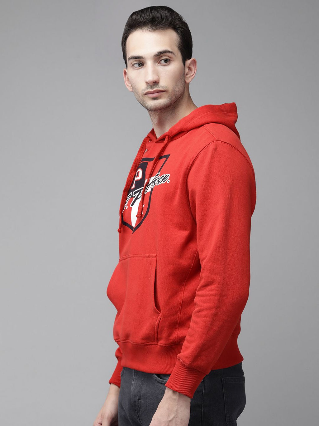 U.S. Polo Assn. U S Polo Assn Men Red Logo Printed Hooded Sweatshirt