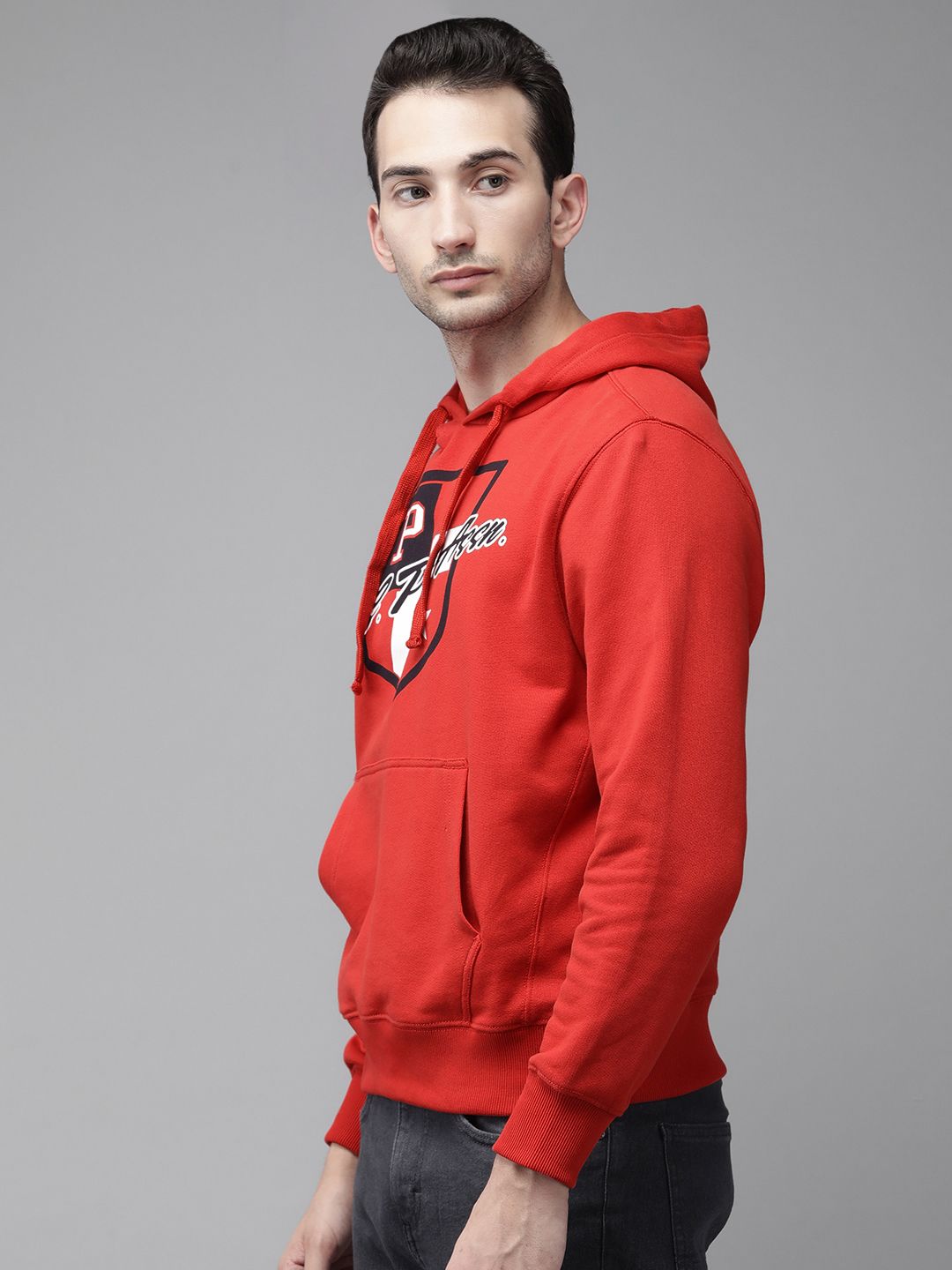 U.S. Polo Assn. U S Polo Assn Men Red Logo Printed Hooded Sweatshirt