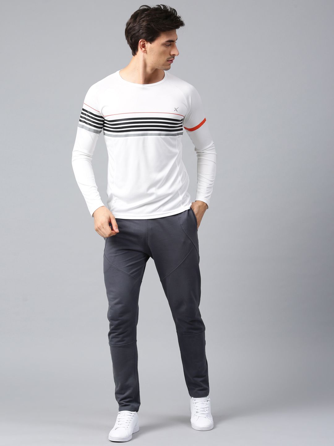  HRX Active By Hrithik Roshan Grey Solid Track Pants