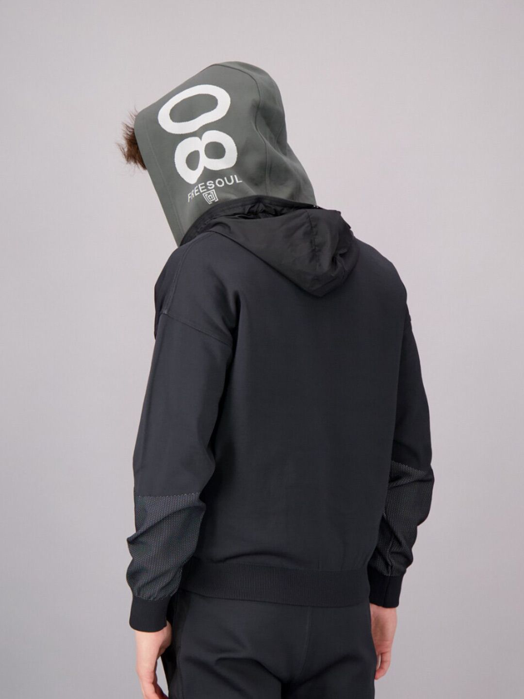 FREESOUL Men Black Printed Hooded Sweatshirt