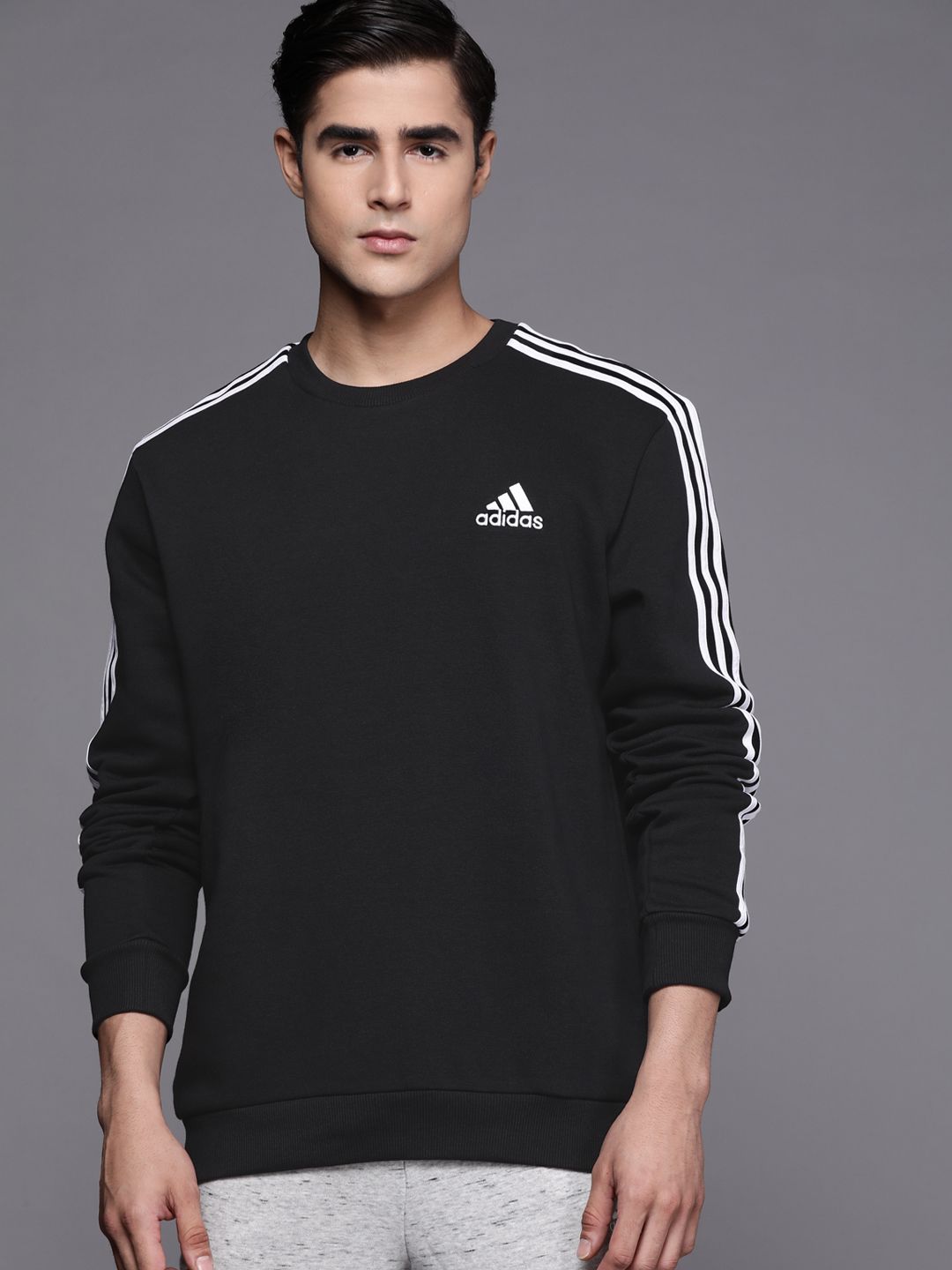  ADIDAS Men M 3S FL Solid Longline Sweatshirt