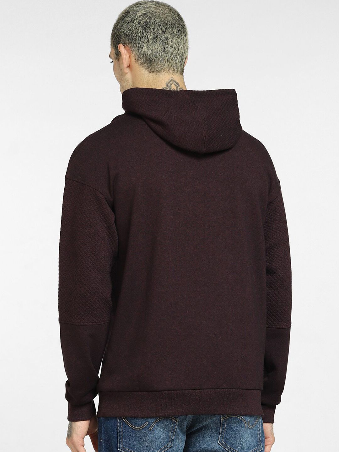  Jack & Jones Men Purple Hooded Sweatshirt