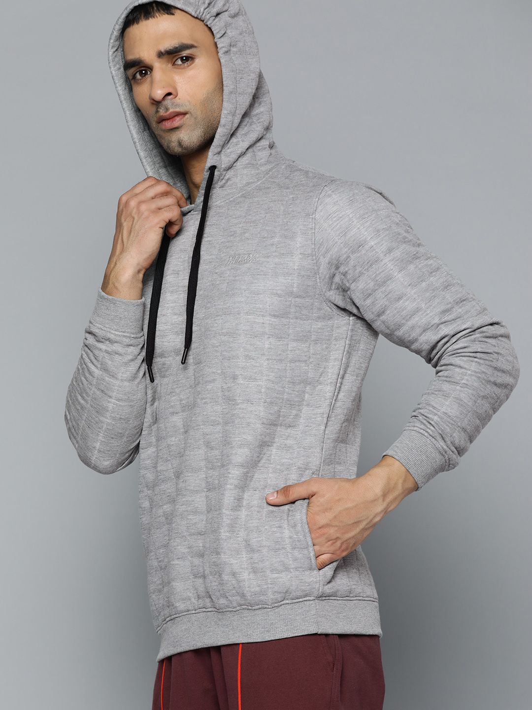  HRX By Hrithik Roshan Lifestyle Men Grey Melange Rapid-Dry Sweatshirt