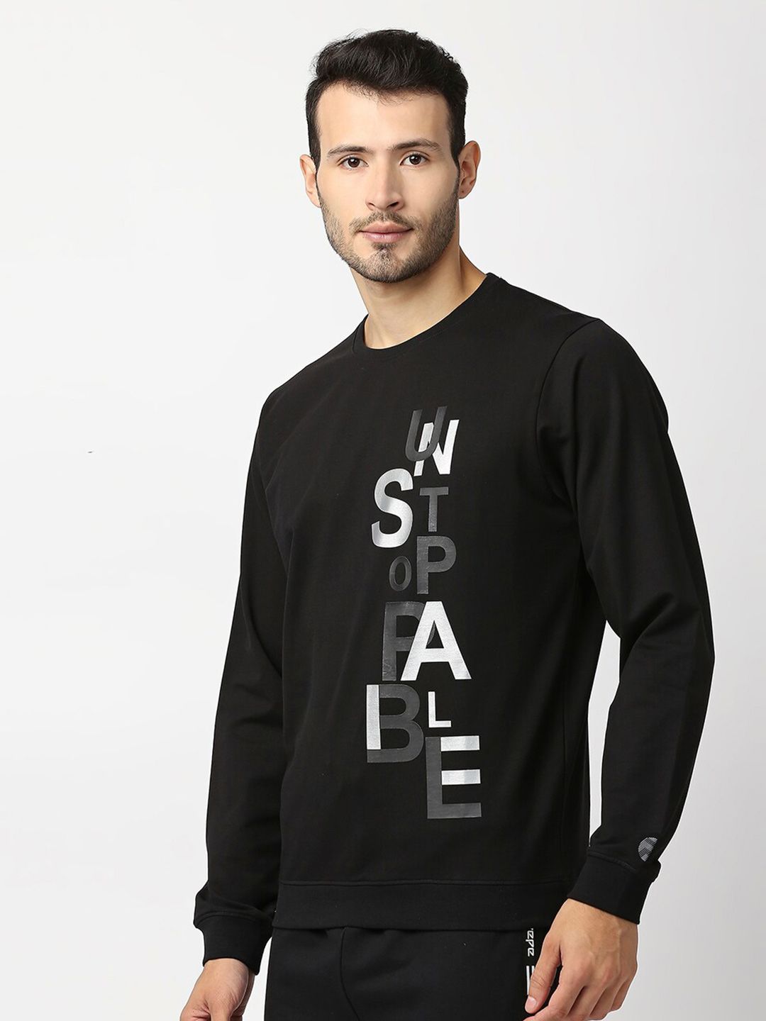 Pepe Jeans Men Black Printed Cotton Sweatshirt