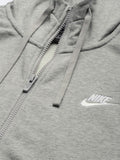  Nike Men Grey Melange Solid CLUB Hooded Sweatshirt