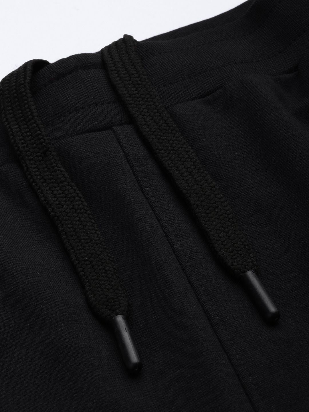  HRX By Hrithik Roshan Men Jet Black Solid Slim Fit Lycra Bio-Wash Gold Finish Lifestyle Track Pants