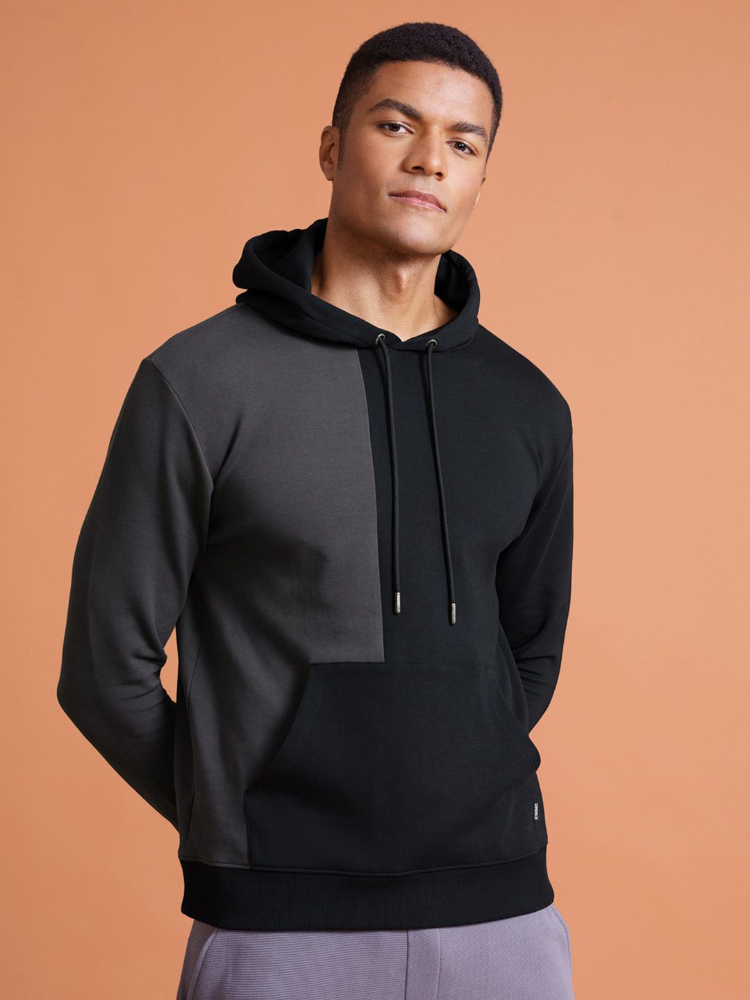  DAMENSCH Cotton Regular Fit Colorblocked Hooded Sweatshirt