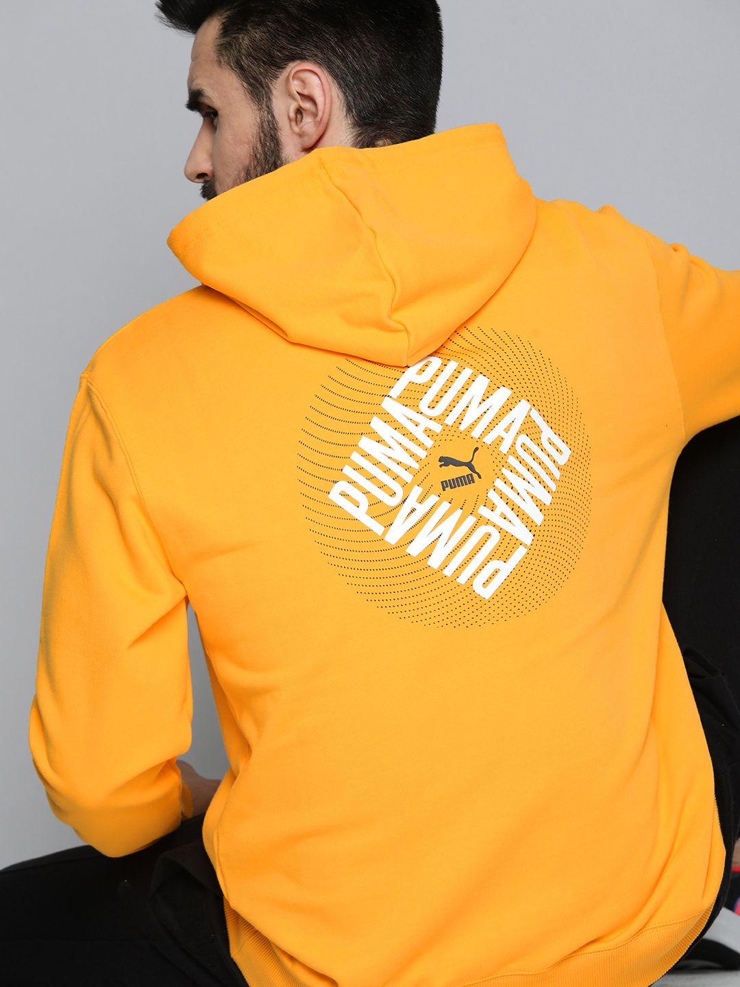 Puma Men Regular Fit Graphic Printed Hooded Sweatshirt