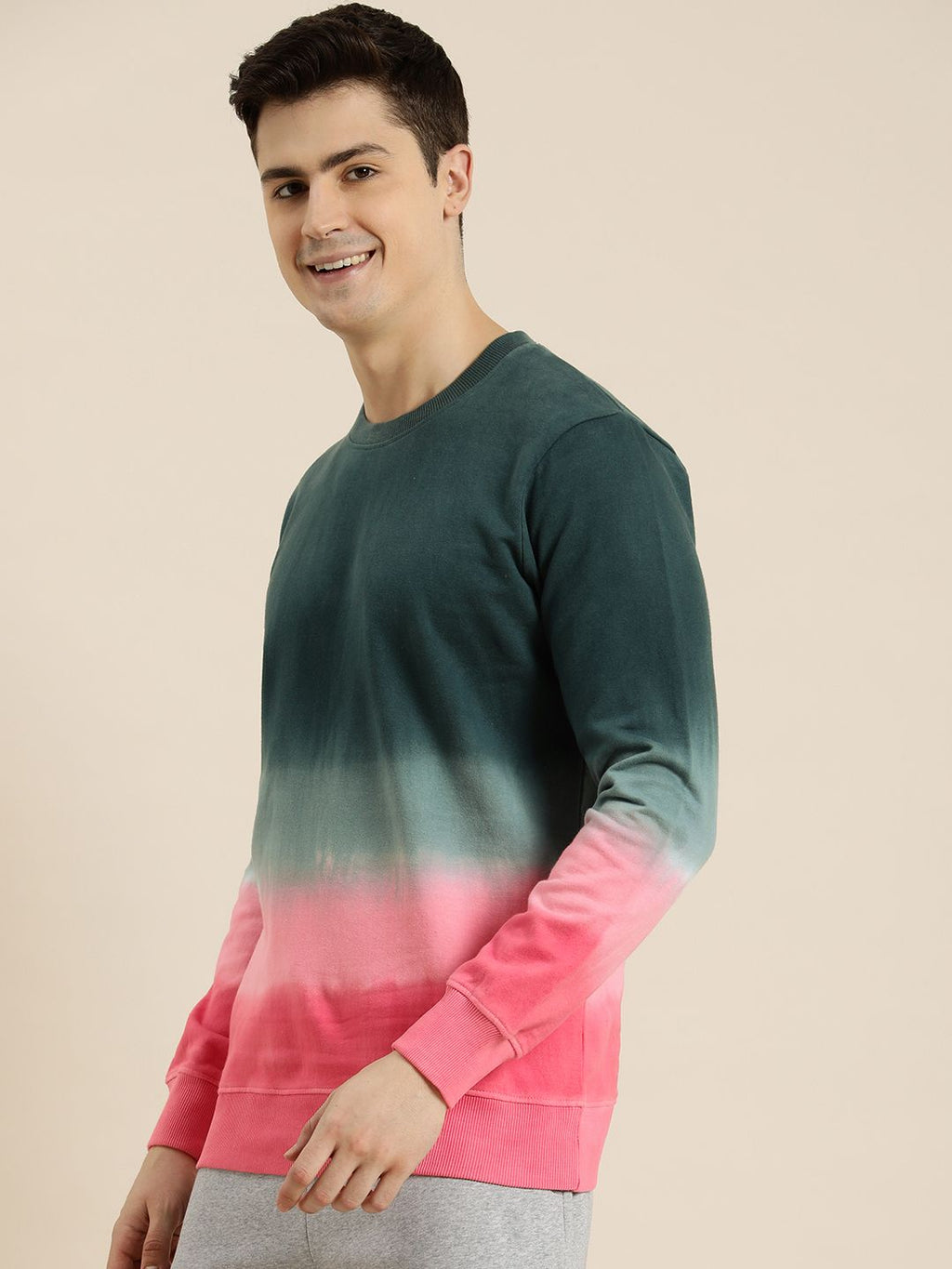  HERE&NOW Colourblocked Pure Cotton Pullover Sweatshirt