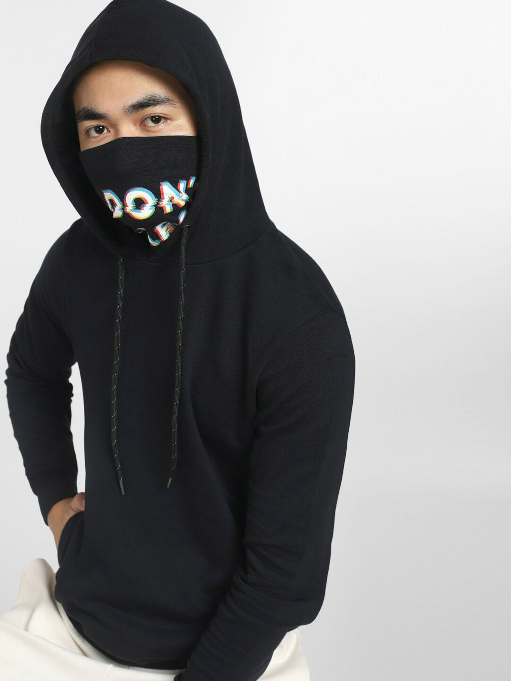  Jack & Jones Men Black Solid Hooded Sweatshirt