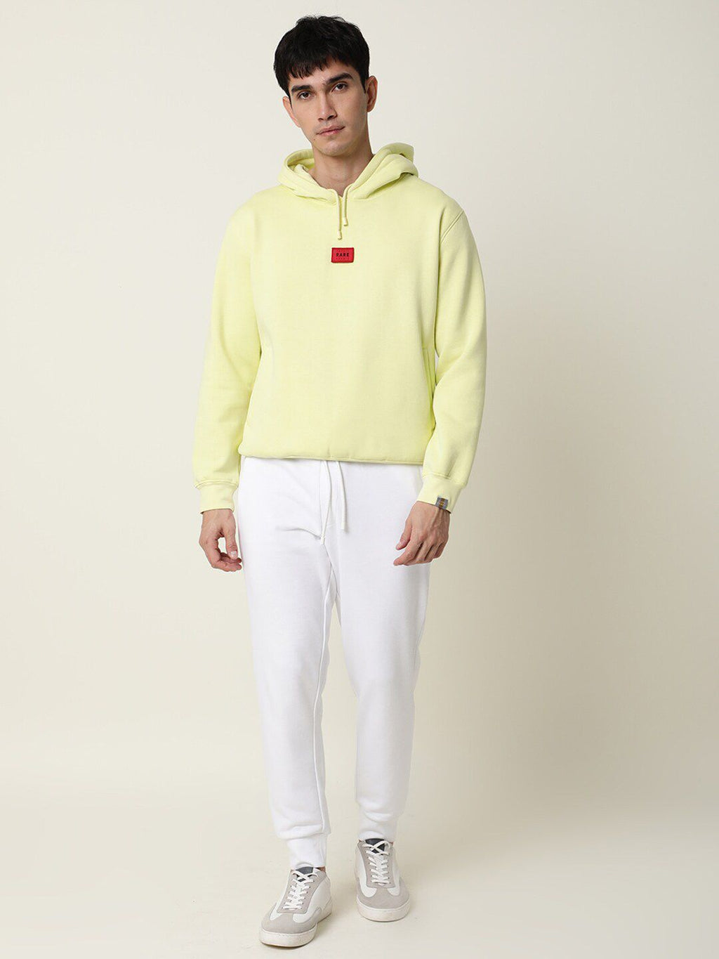  RARE RABBIT Men Yellow Hooded Sweatshirt