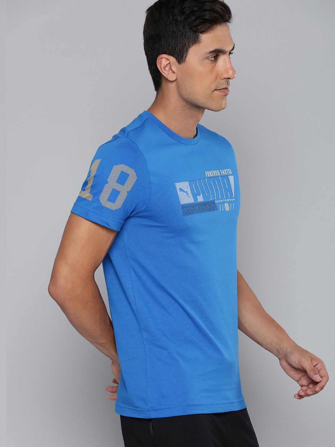  One8 X PUMA Virat Kohli Graphic Printed Pure Cotton Slim Fit T-shirt