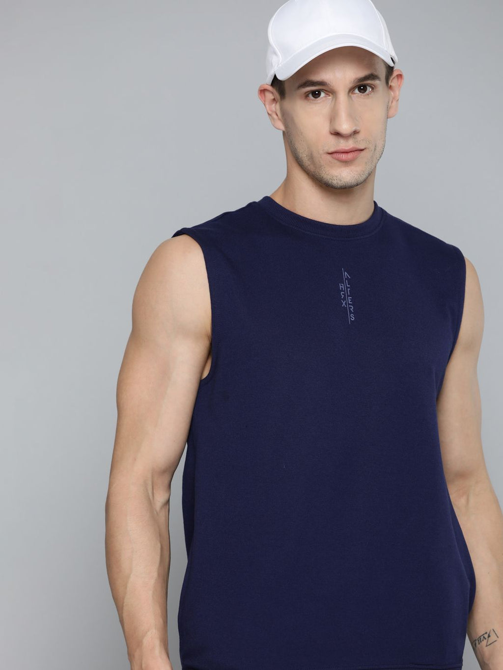  HRX By Hrithik Roshan Men Navy Blue Printed Sweatshirt