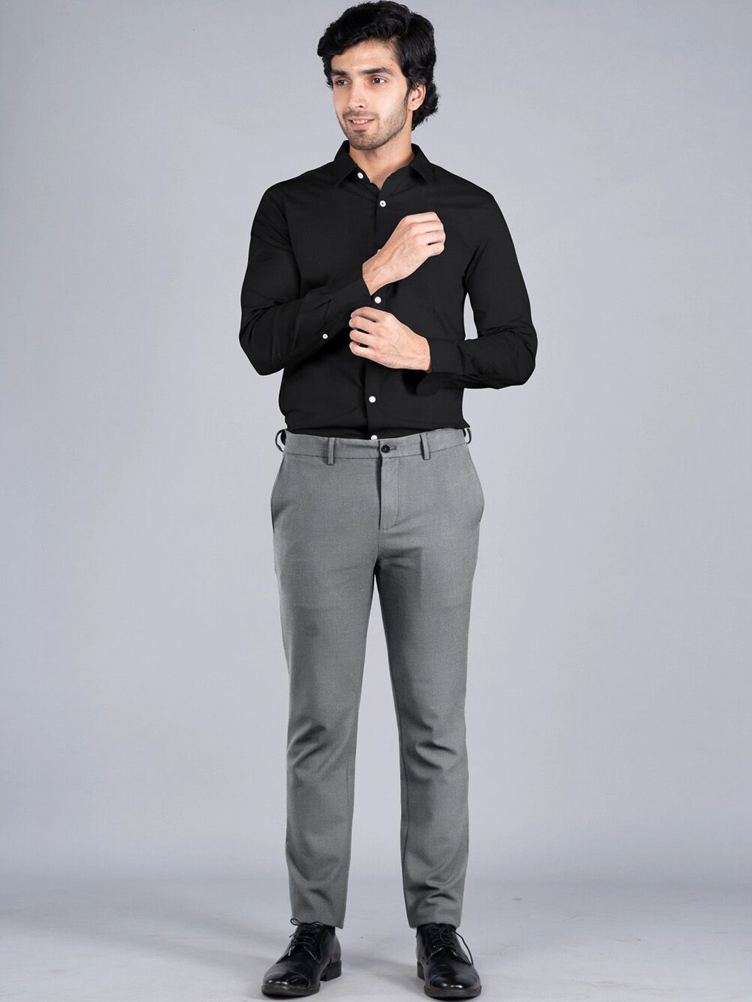  The Pant Project Men Tailored Slim Fit Stretchable Wrinkle Free Formal Trousers