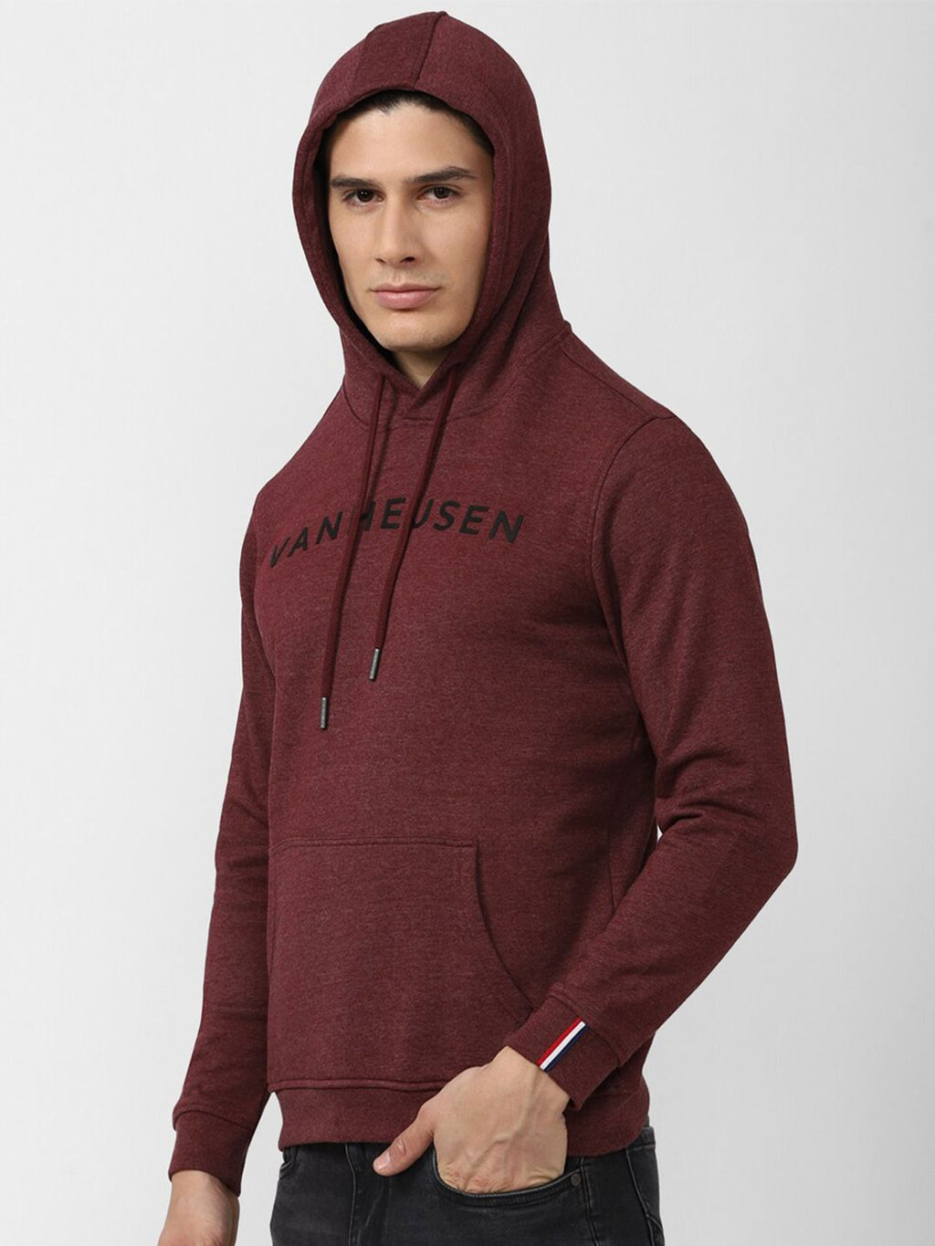  Van Heusen Sport Men Printed Hooded Sweatshirt