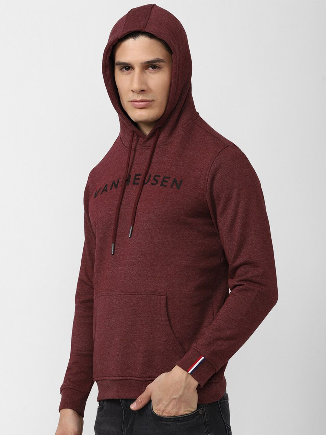  Van Heusen Sport Men Printed Hooded Sweatshirt