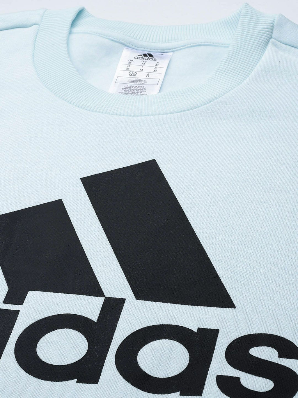  ADIDAS Men Blue & Black Brand Logo Printed Sweatshirt
