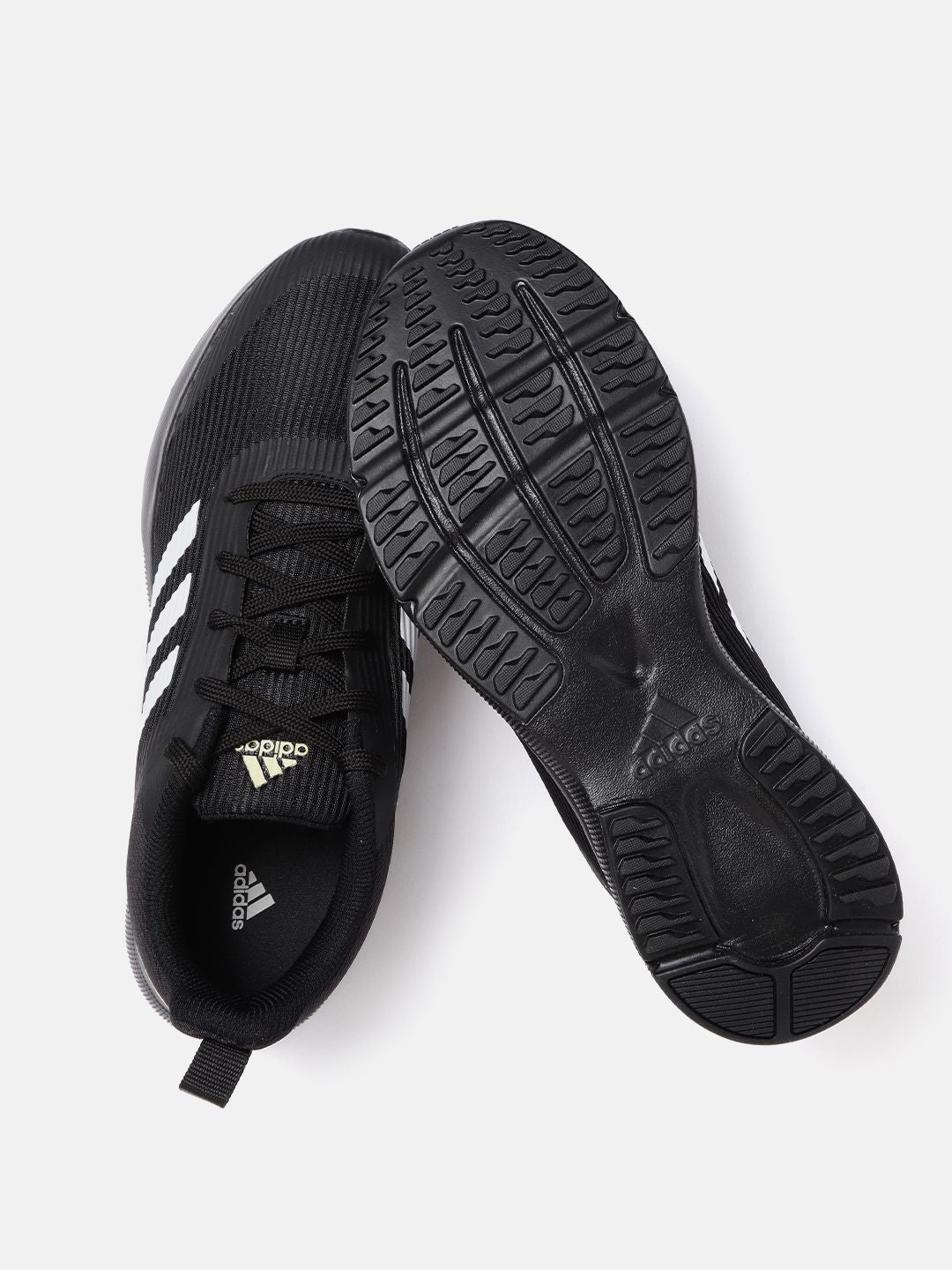  ADIDAS Men Black Self Striped Racard Running Shoes