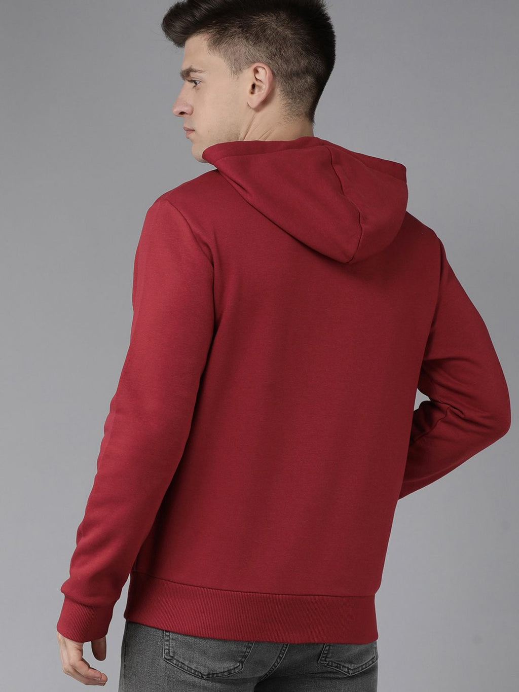  French Connection Men Red Brand Logo Printed Hooded Sweatshirt