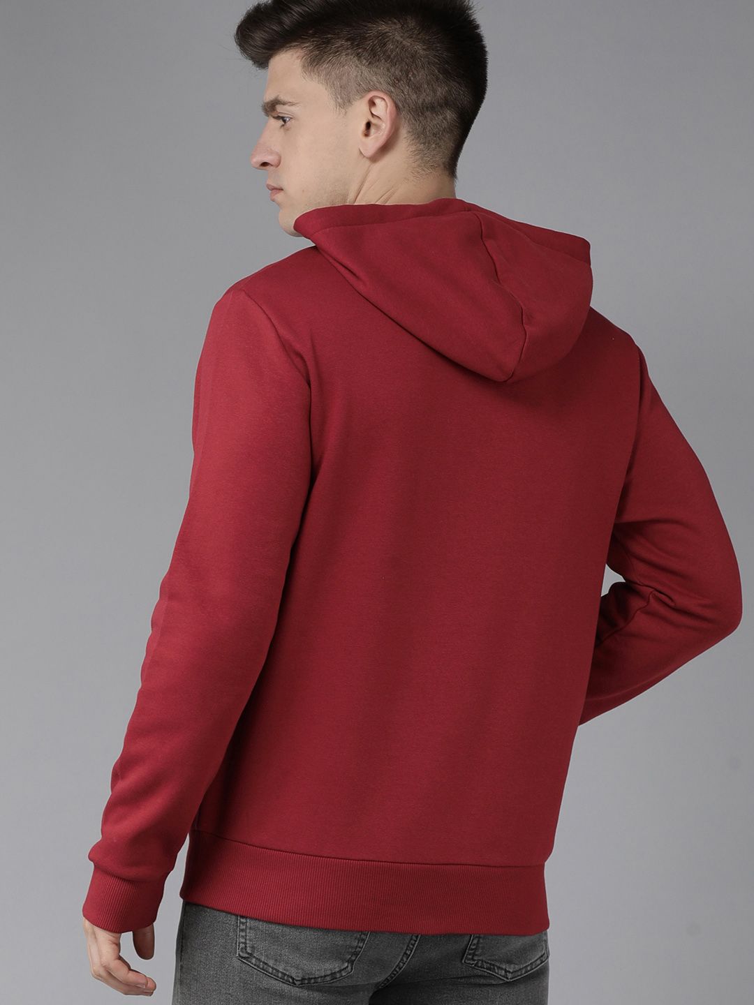  French Connection Men Red Brand Logo Printed Hooded Sweatshirt