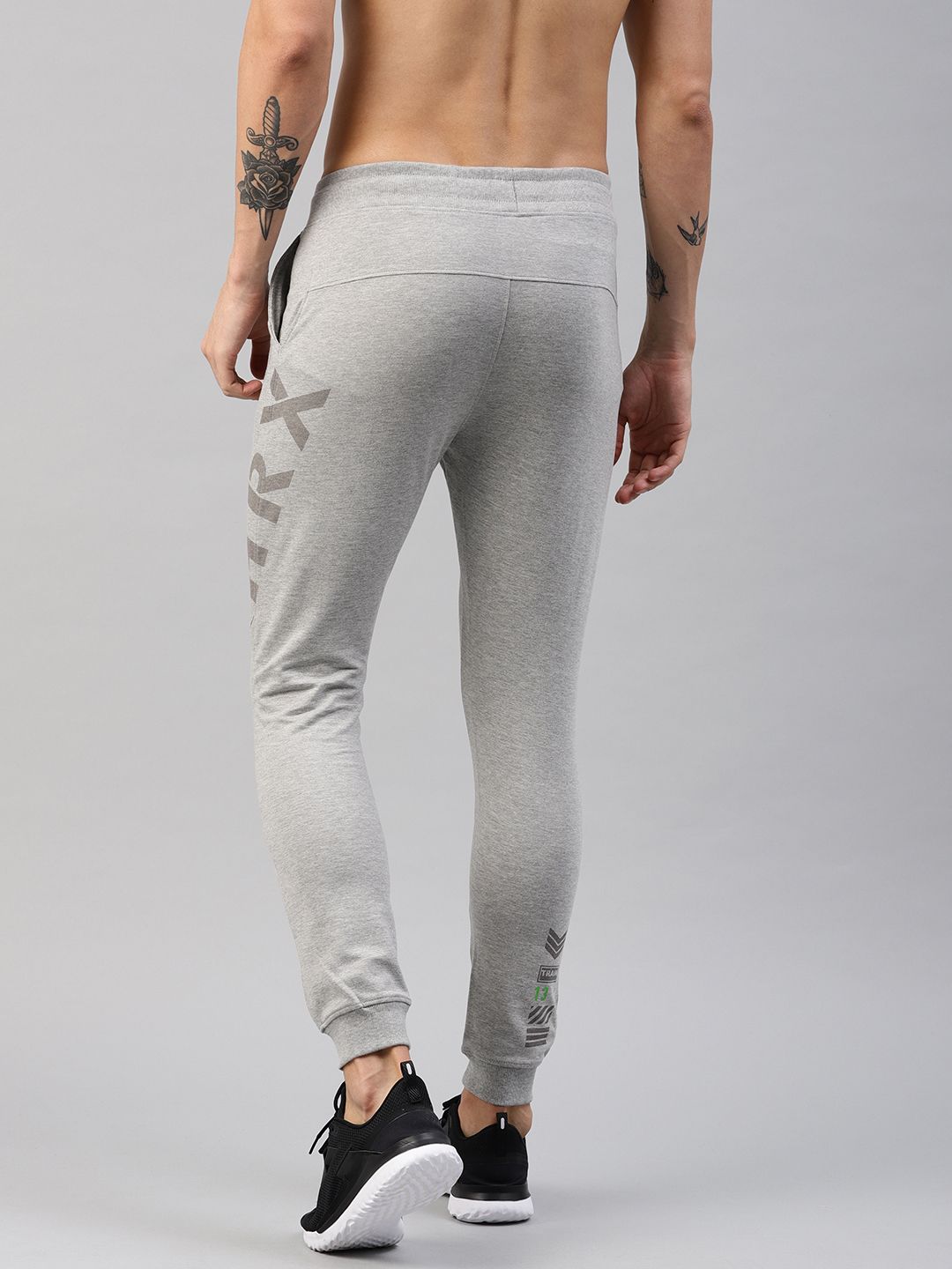  HRX By Hrithik Roshan Men Grey Solid Training Anti-Microbial Slim Fit Track Pants