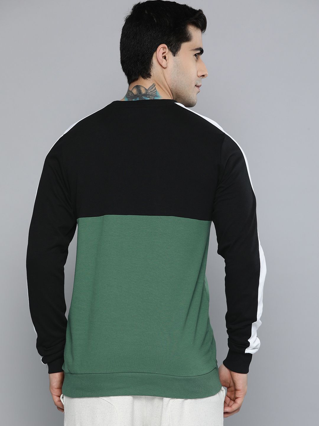  One8 X PUMA Men Colourblocked Slim Fit Sweatshirt With Brand Logo Detail