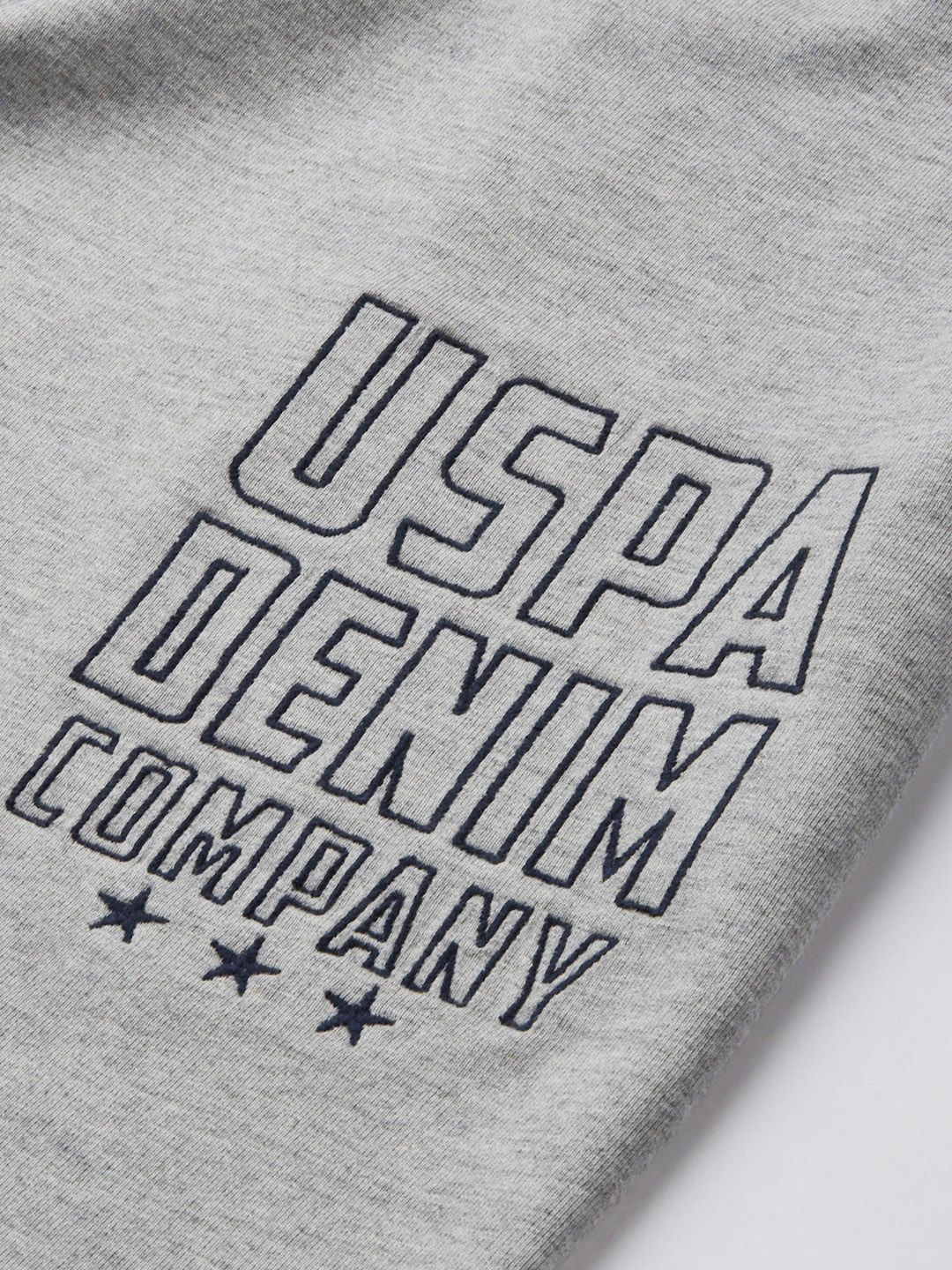  U.S. Polo Assn. Denim Co. Men Grey Brand Logo Printed Knitted Regular Joggers