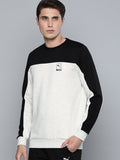  One8 X PUMA Men White Slim Fit Colourblocked Crew Sweatshirt
