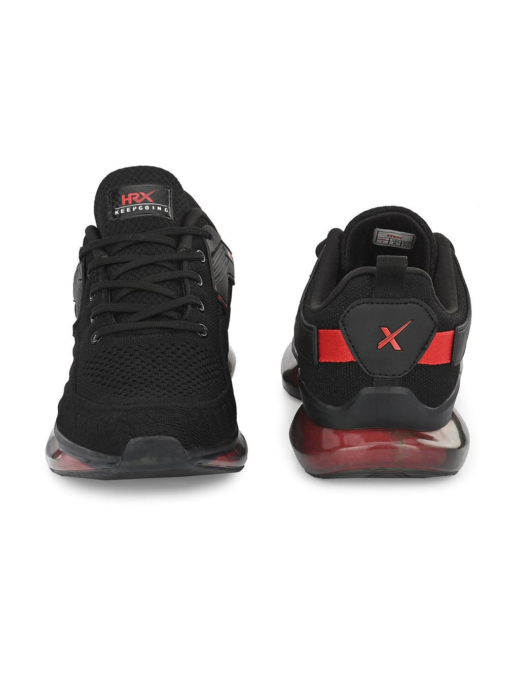  HRX By Hrithik Roshan Men Black & Red Mesh Non-Marking Walking Shoes