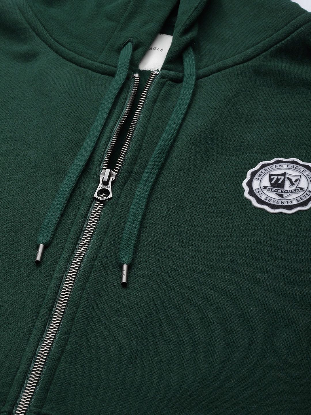 AMERICAN EAGLE OUTFITTERS Men Green Hooded Sweatshirt