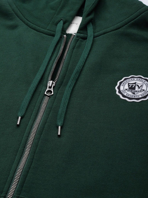  AMERICAN EAGLE OUTFITTERS Men Green Hooded Sweatshirt