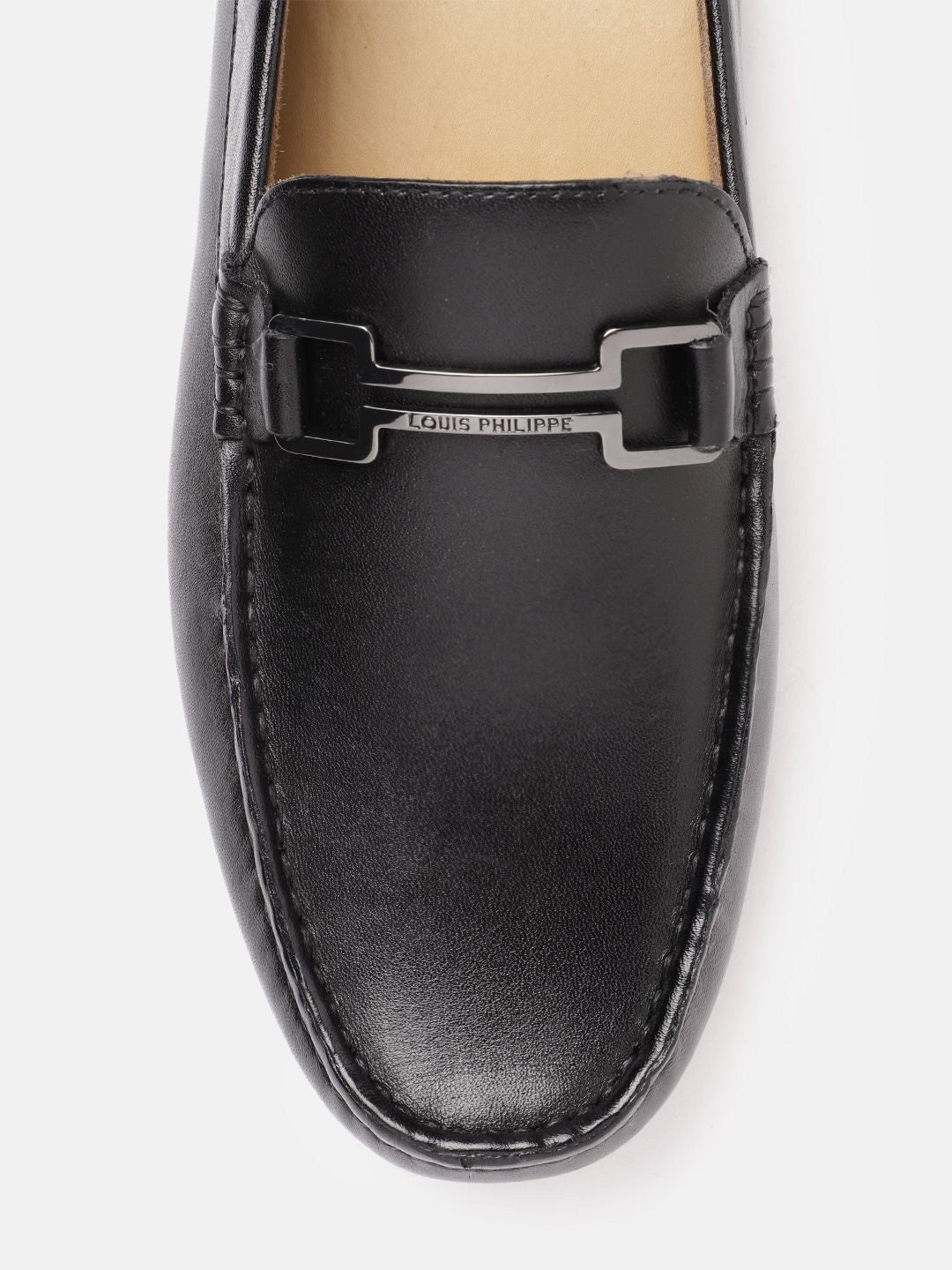  Louis Philippe Men Leather Formal Horsebit Loafers