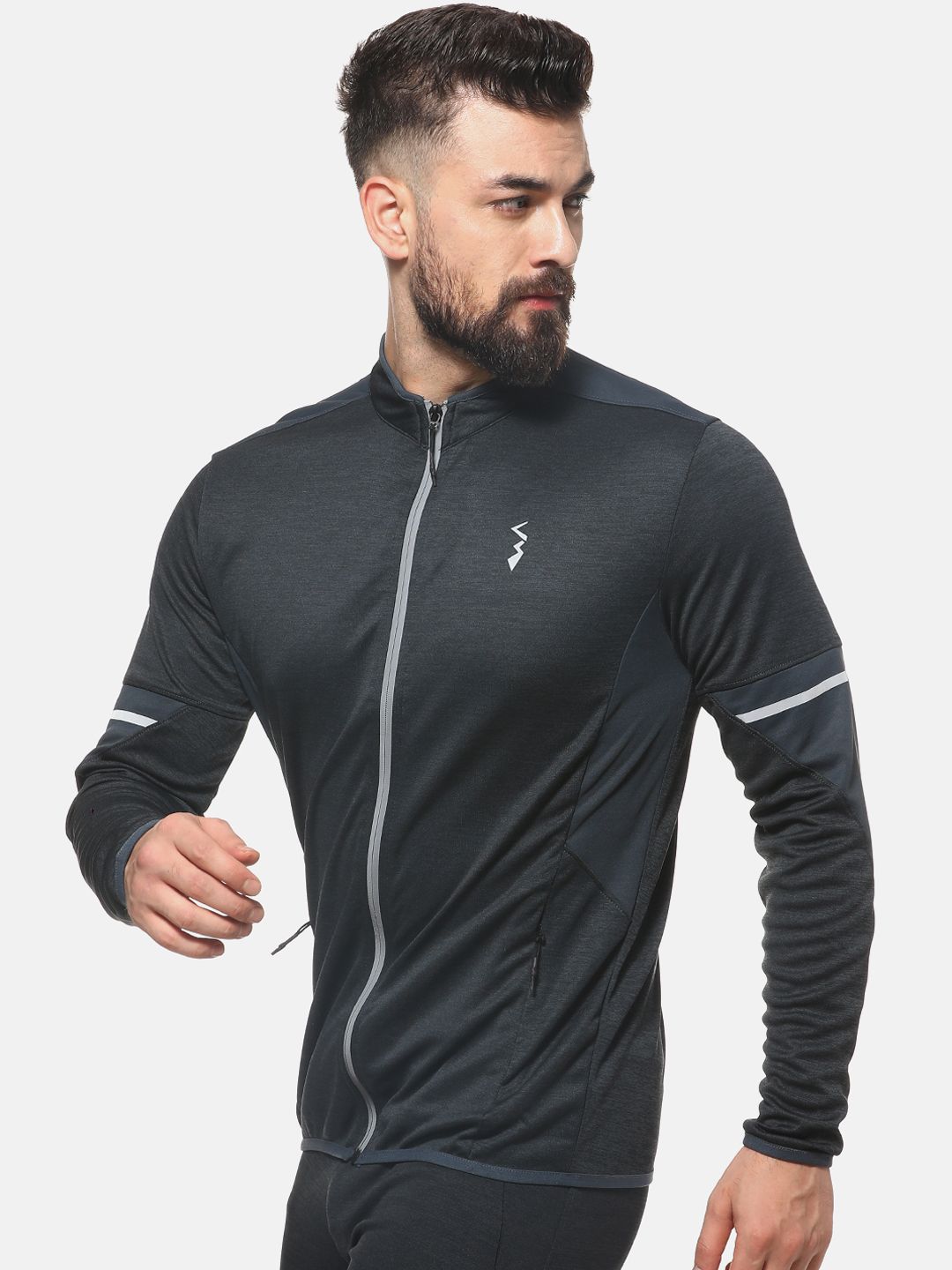  Campus Sutra Men Charcoal Grey Solid Sweatshirt