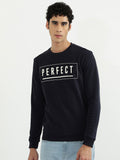  United Colors Of Benetton Men Navy Blue Printed Sweatshirt