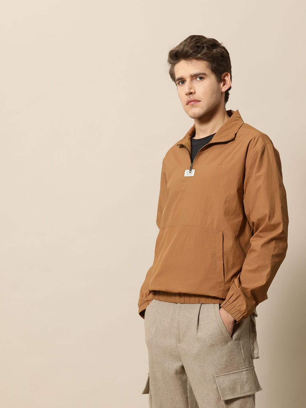  Mr Bowerbird Mock Collar Half Zipper Sweatshirt