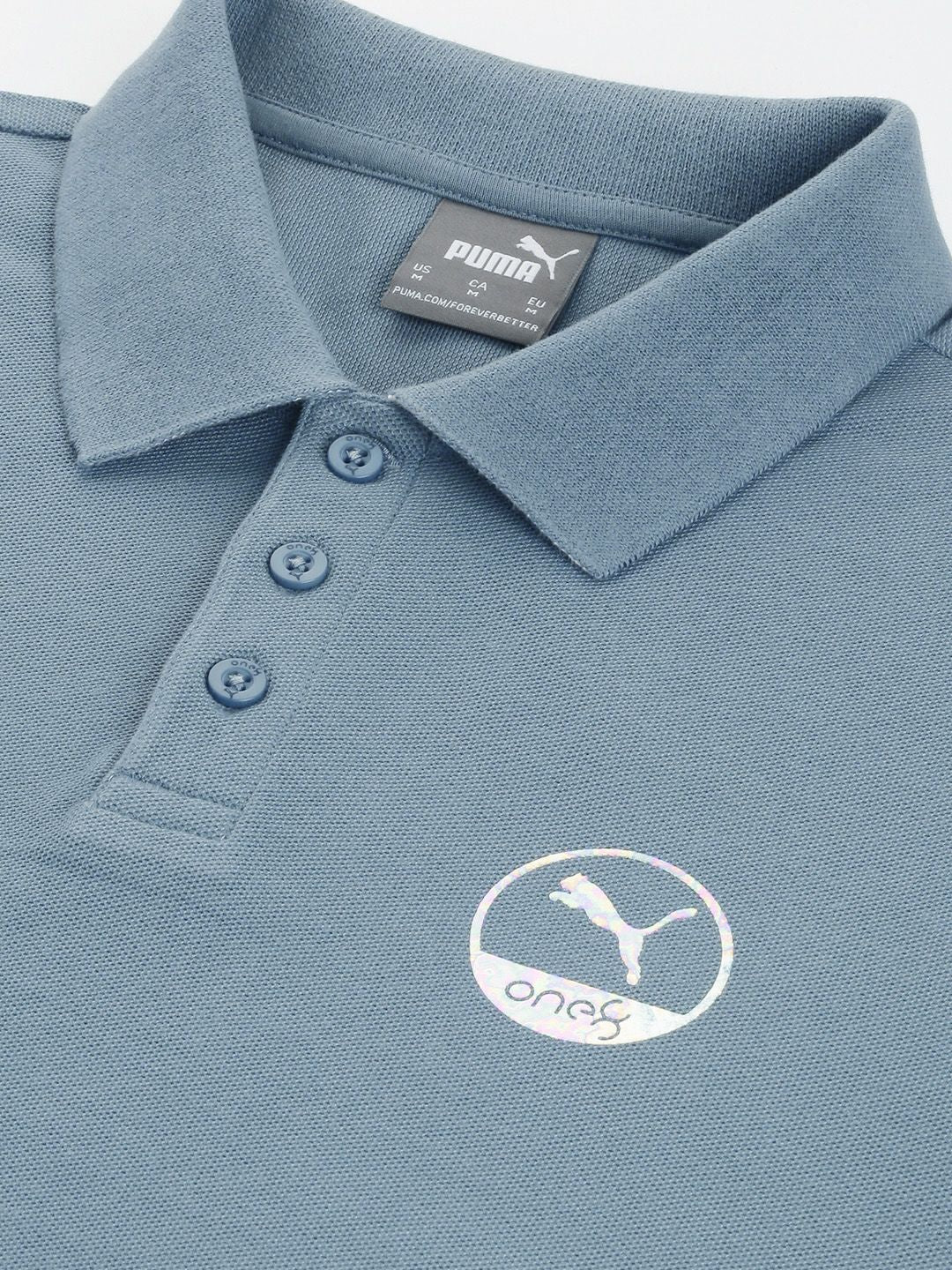  One8 X PUMA Men Slim Fit Cotton Polo Collar Solid Sports T-shirt With Brand Logo Detail