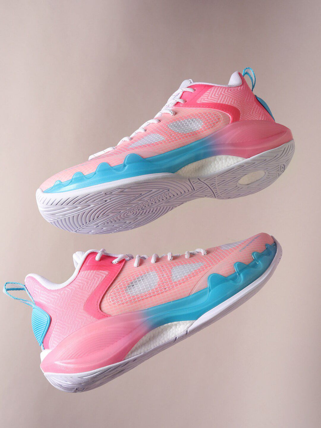  Xtep Men Pink Basketball Non-Marking Shoes