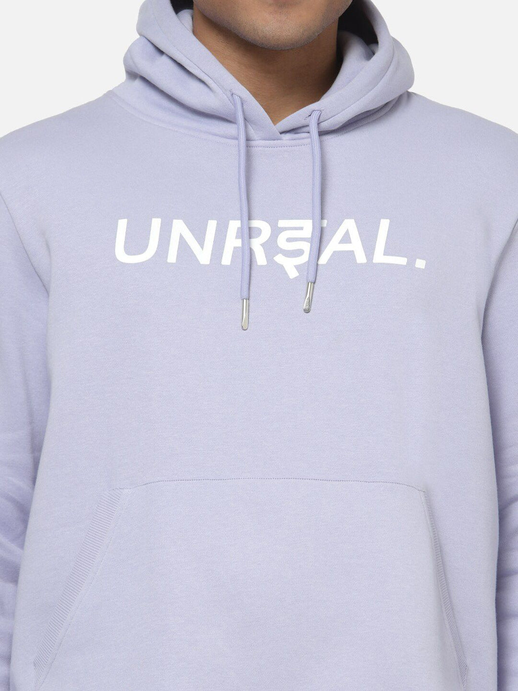  YOONOY Men Lavender Printed Hooded Sweatshirt
