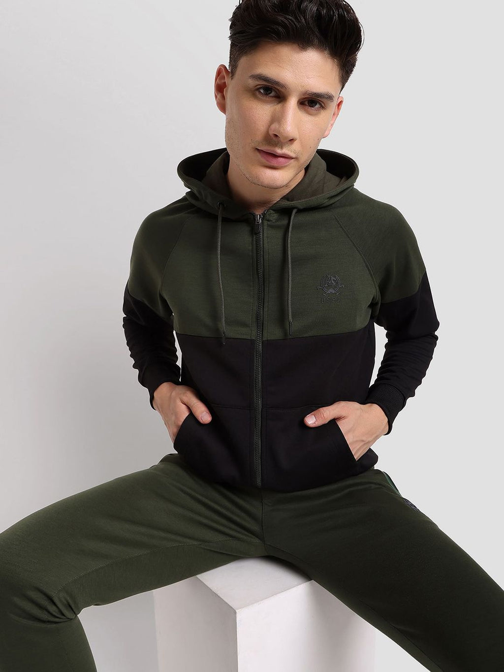  U.S. Polo Assn. Colourblocked Performance Hoodie Sweatshirt